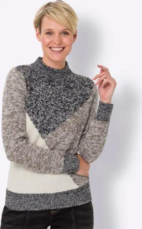 Sieh an! Strickpullover Stehkragenpullover