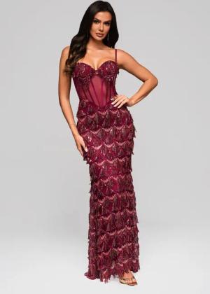 OMBRE Abendkleid Glanzvolles Abendkleid mit Pailletten