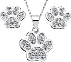 Goldene Hufeisen Schmuckset Zirkonia Pfoten Set