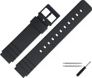 MARBURGER Uhrenarmband 19mm Kunststoff PVC Schwarz