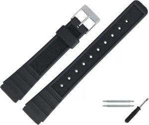 MARBURGER Uhrenarmband 16mm Kunststoff PVC Schwarz