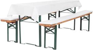 TexDeko Bankauflage Bierbankauflagen-Set mit Tischdecke 100x250cm