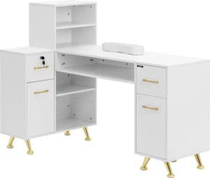 Physa Schminktisch Nageltisch Weiß Gold abschließbar