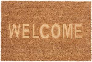 relaxdays Fußmatte Kokos Fußmatte Welcome, rechteckig,