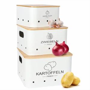 KingLux Aufbewahrungsbox 3Stk.Kartoffel Aufbewahrungsbox, Hält Gemüse