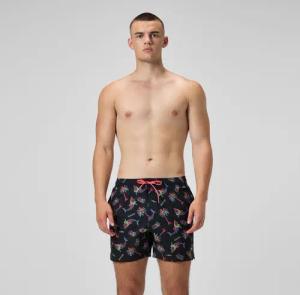 Redondo Edge Bedruckte Badeshorts 40 cm Schwarz/Orange für Herren