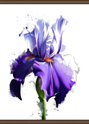 queence Leinwandbild "Lila Blüte", 50x70 cm