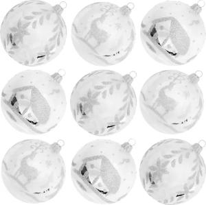 Krebs Glas Lauscha Weihnachtsbaumkugel "KGL03381", (Set, 9 St.), aus Glas, mit Weihnachtsmotiv
