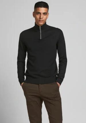 Jack & Jones Strickpullover "EMIL KNIT HALF ZIP", mit kurzem Reißverschluss im Troyer-Look