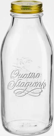 Bormioli Rocco Einmachglas "Quattro Stagion", (Set, 12 tlg.), luftdicht verschließbar, goldener Schraubverschluss, 1 L