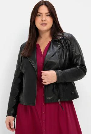 Sheego Lederjacke, ohne Kapuze