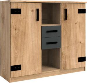Highboard Liverpool Plankeneiche Nachbildung B/H/T: ca. 124x105x41 cm