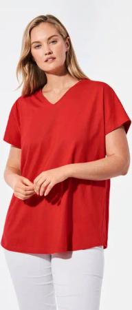 GOLDNER T-Shirt Shirt mit V-Ausschnitt (CURVY)