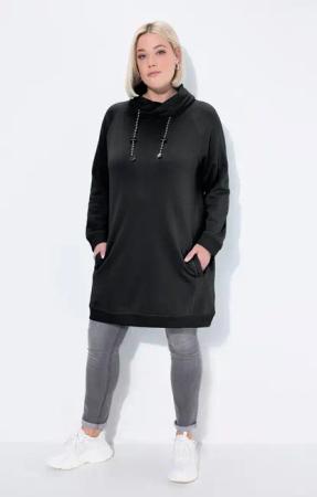 Ulla Popken Jerseykleid Sweatkleid Stehkragen Langarm