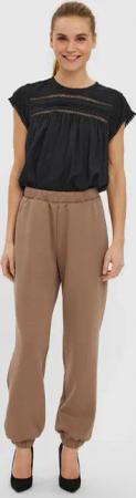 Vero Moda Kurzarmbluse "VMDEBBIE PLEAT S/L TOP GA NOOS", mit tollen Biesen und Bordüreneinsätzen im Vorderteil