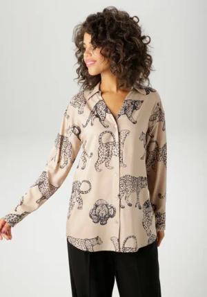 Aniston CASUAL Hemdbluse, mit Leoparden bedruckt - jedes Teil ein Unikat - NEUE KOLLEKTION