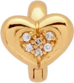 Unique Charm-Einhänger Vergoldeter Unique 925 Silber Clipcharm mit Zirkonia CC0091