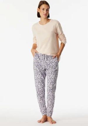 Hose lang Bündchen Blumen multicolor - Mix+Relax 42