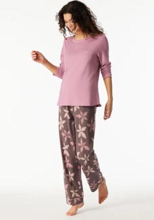 Schlafanzug lang Blumen rosenholz - Comfort Nightwear 40