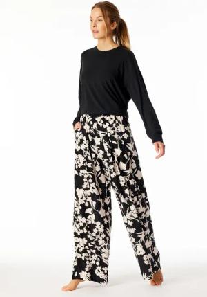 Hose lang Viskose-Webware Blumen multicolor Mix+Relax 36