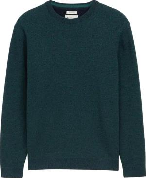 TOM TAILOR Herren Strickpullover aus Bio-Baumwolle, grün, Meliert, Gr. XL
