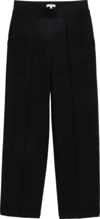 TOM TAILOR Damen Loose Straight Scuba Hose, schwarz, Uni, Gr. 38/32