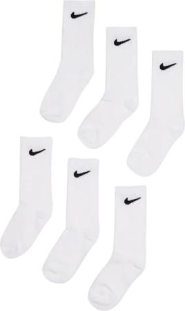 Nike Kids Crew 6 Pack Unisex Socken - Weiß - Größe 27 - 35 - Baumwolle