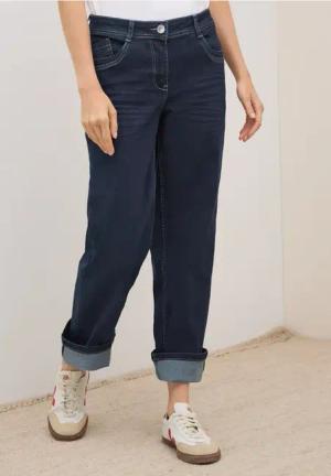 Cecil Damen Rinsed Straight Leg Jeans in Blau, Gr: 30