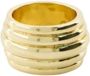 Anine Bing Ring - Chunky Ribbed Gold Ring - 14K Gold Plated Brass - - Gr. 7 - in Gold - für Damen