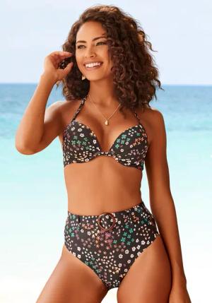 S.OLIVER Bikini-Hose Damen schwarz-bedruckt Gr.42