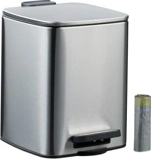 relaxdays Kosmetikeimer Eckiger Kosmetikeimer 6L mit