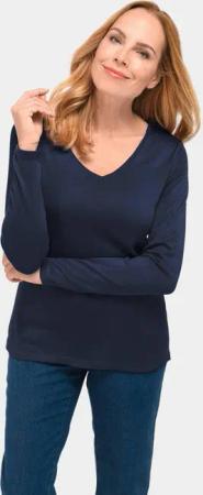 GOLDNER Strickpullover Unkomplizierter Pullover mit V-Ausschnitt