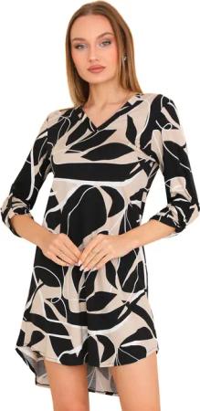 Bongual Longtunika asymmetrisches Tunikakleid Minikleid mit