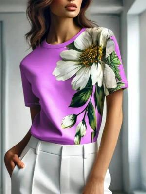 Moda Yakamoz Blusentop Damen Kurzarm Rundhals