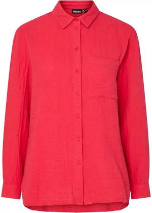 pieces Hemdbluse - modische lässige Mousselin