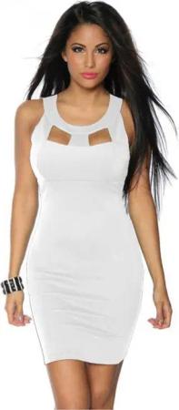 Atixo Minikleid raffiniertes Etui Minikleid weiß