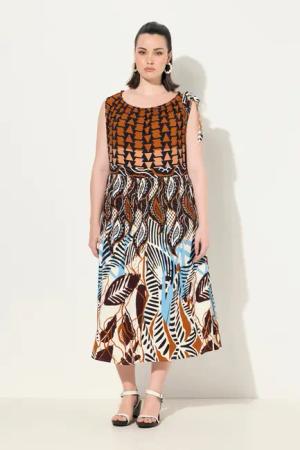 Ulla Popken Midikleid Jerseykleid geraffter Ausschnitt
