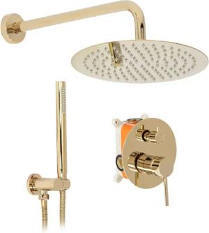 wohnwerk.idee Duschsystem Duschgarnitur Regendusche Unterputz Gold