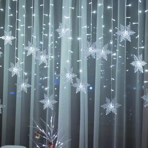 Sunicol LED-Lichterkette LED Lichtervorhang Lichterkette, Schneeflocke
