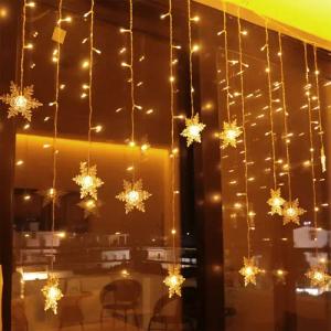 Sunicol LED-Lichterkette LED Lichtervorhang Lichterkette, Schneeflocke