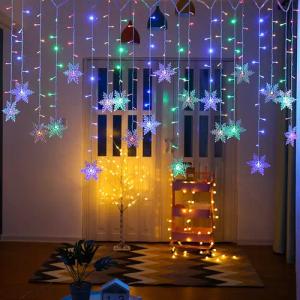 Sunicol LED-Lichterkette LED Lichtervorhang Lichterkette, Schneeflocke