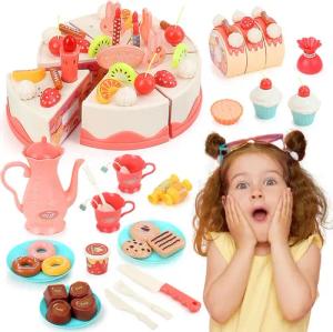 Kramow Spiellebensmittel 82-teiliges Geburtstags- und Kuchen-Set