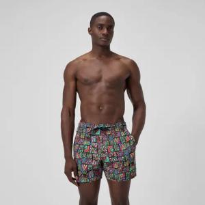 Redondo Edge Bedruckte Badeshorts 40 cm Schwarz/Orange für Herren
