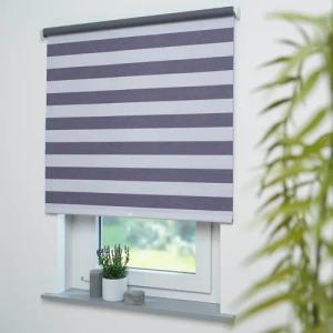 Liedeco Springrollo "Streifen", Lichtschutz, Perlreflex-beschichtet, ohne Bohren, freihängend, Dekorrollo Hergestellt in Deutschland
