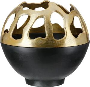 GILDE Windlicht "Windlicht Branca goldfarben; schwarz", (1 St.)