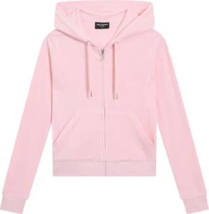 Juicy Couture Kapuzennickijacke "ROBERTSON HOODIE Damen", mit Kapuze, Trainingsjacke Damen, Sweatjacke mit Kapuze, Velour, mit Glitzer, Sale