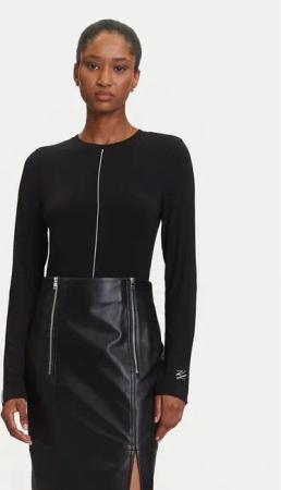 KARL LAGERFELD Bluse A3W17007 Schwarz Slim Fit