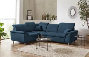 DOMO collection Ecksofa "Franzi, zeitlos und elegant, moderne Sitzheftung, L-Form", wahlweise mit Kopfteilverstellung (dann Breite: 275 cm)
