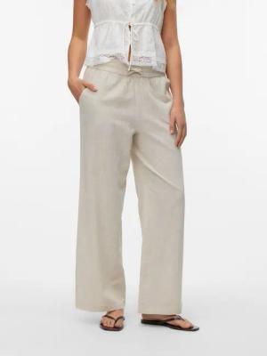 Vero Moda Schlupfhose "VMCAIA MW WIDE PANT WVN NOOS", Sommerhose, mit Leinen