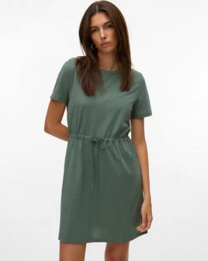 Vero Moda Shirtkleid "VMLUNA SS SHORT STRING DRESS JRS NOOS", Sommerkleid